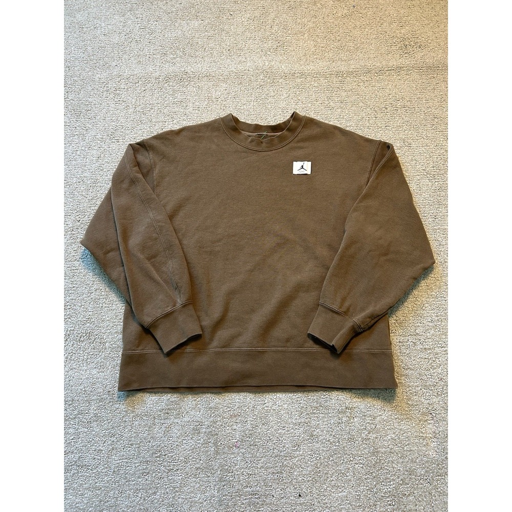 Nike Air Jordan Crewneck Sweatshirt Pullover Fleece Light Brown Men's Size XS
